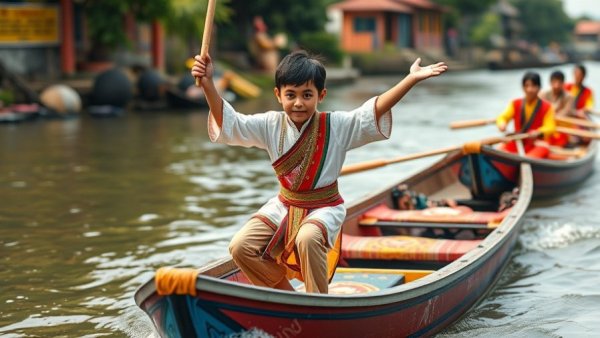 2025 Video Creation Revolution depicted with a traditional boating scene.