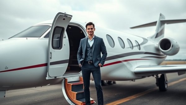 Man exiting private jet, related to AOG recovery insurance.