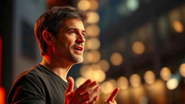 Speaker discussing rewilding tips for your garden at a TED Talk.