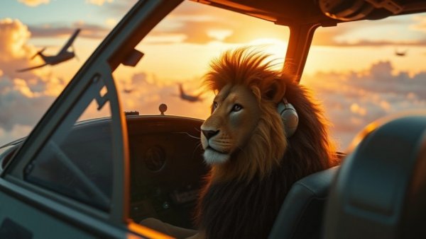 AI-powered creativity featuring cinematic transformations in aviation scene.