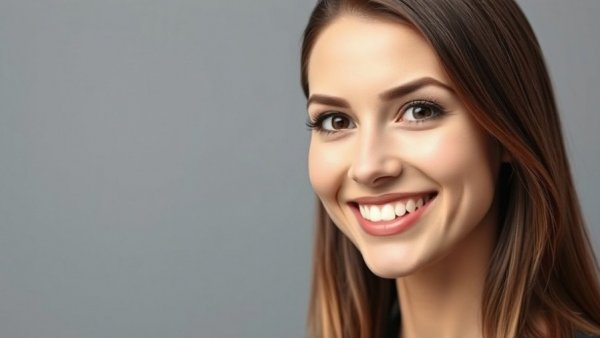 Professional portrait of woman in black top smiling confidently.