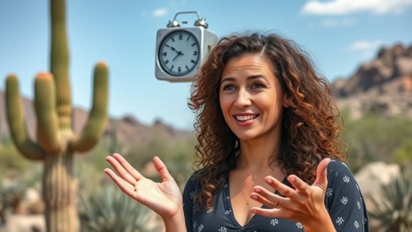 Female presenter discusses physics, Traveling Near the Speed of Light concept.