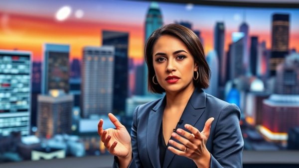 News presenter discussing localized policing in Africa