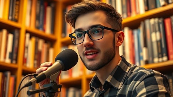 Podcast discussion on AI policy and governance for Africa, young man with glasses speaking.