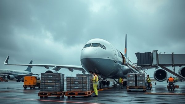 Cargo plane loading at airport, illustrating fair airport slot access for air cargo.