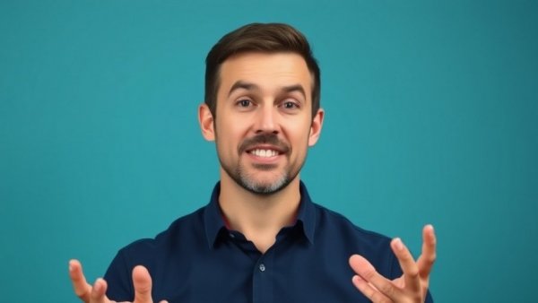 Person gesturing while speaking about humans in a world with more AI.