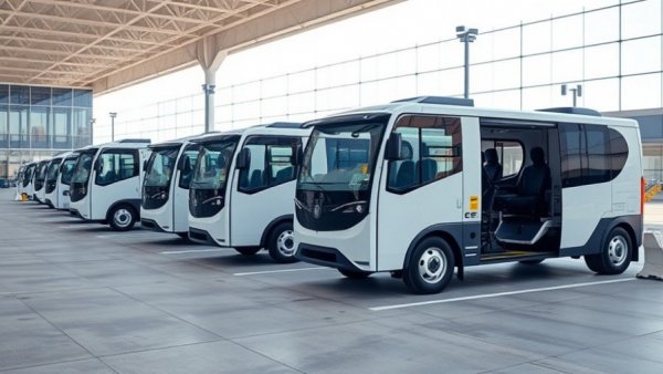 Wireless charging for electric GSE at modern airport terminal.
