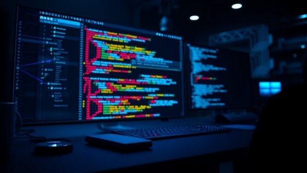 AI Africa film makers and developers in a digital workspace with code interface