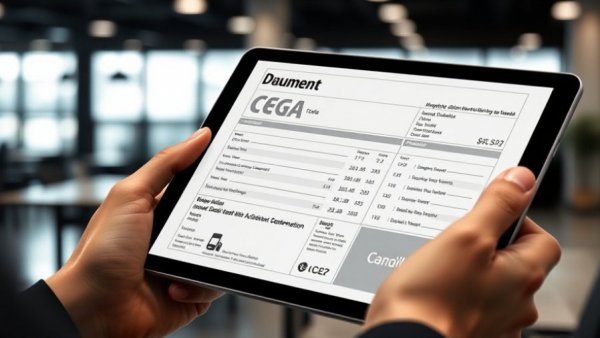 Digital cargo document on tablet related to UN treaty.