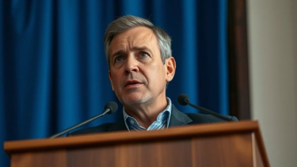 Putin Political Remarks leader at podium with blue backdrop