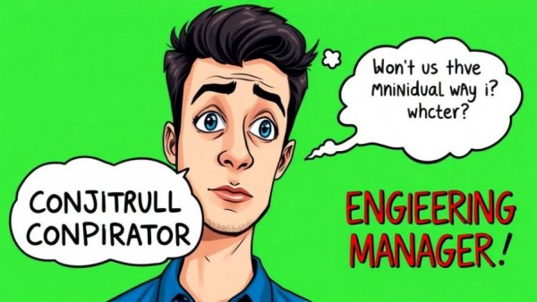 Thoughtful man considering career roles with green text background.