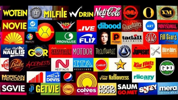 Colorful collage of movie studio logos showcasing AI-powered creativity.