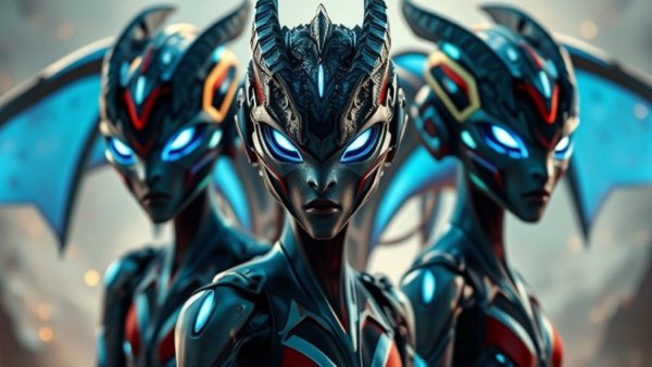 Futuristic characters highlighting UEFN for young game developers.