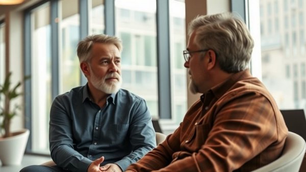 Man discussing Uganda technology and innovation hubs in a modern office.