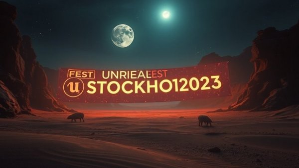 Optimizing Game Development at Unreal Fest 2025, magical desert scene.