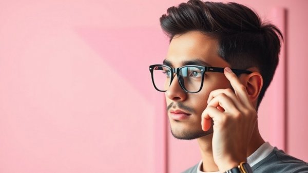 Contemporary portrait of a young man against an abstract background, future of decentralized logistics concept.