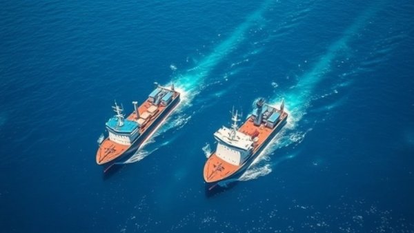 Aerial view of US merchant vessel seizure off Venezuela, calm sea.