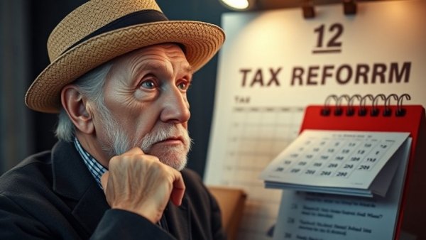Nigeria Tax Reform Law Controversy depicted with thoughtful man and tax calendar.