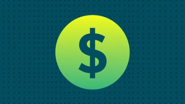 Minimalistic dollar sign graphic on gradient background; Is WordPress Free.