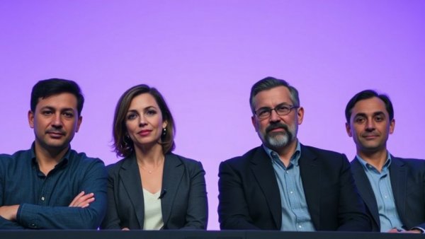 Cybersecurity Year in Review discussion panel with four participants on purple gradient background.