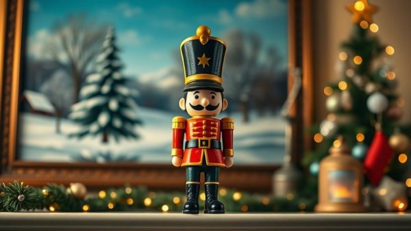 Toy soldier figure in holiday-themed room for AI video creation for kids.