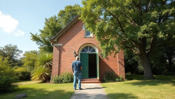 Two people outside deconsecrated church in Germany.