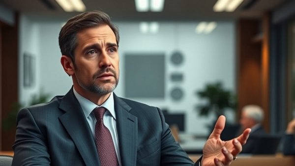 NATO defence spending rebalancing discussed by man in video frame.