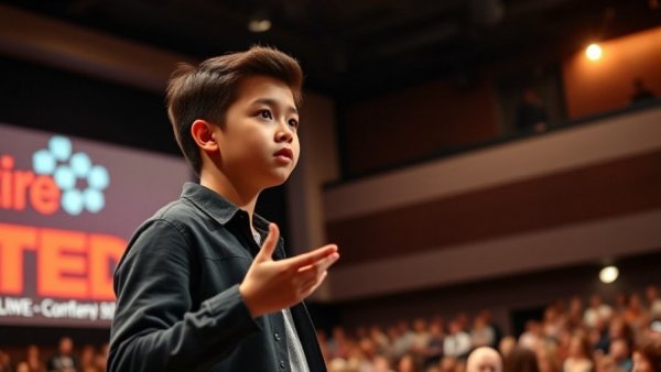 AI critical thinking skills discussed by young speaker at TED Talk.