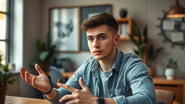 Stay Consistent with Your Goals: Focused young man at desk.