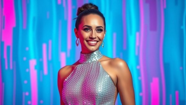 AI-enhanced video creation with a futuristic touch, showcasing glamour.