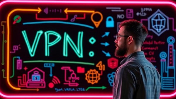 Discussion on 'Do VPNs Really Protect Privacy?' against a neon backdrop.
