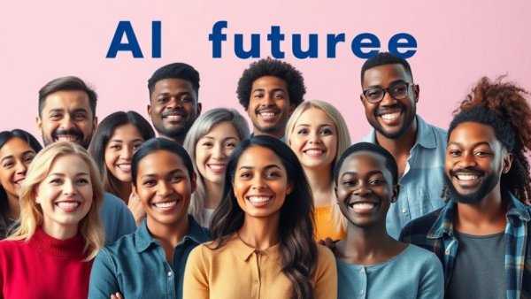 Diverse group discussing AI trends for 2026 in a digital collage.