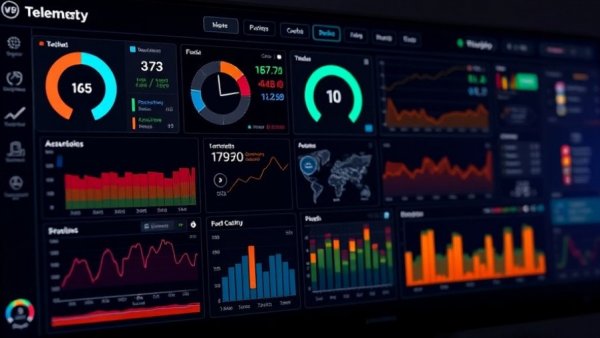 Telemetry data game performance interface with vibrant charts.