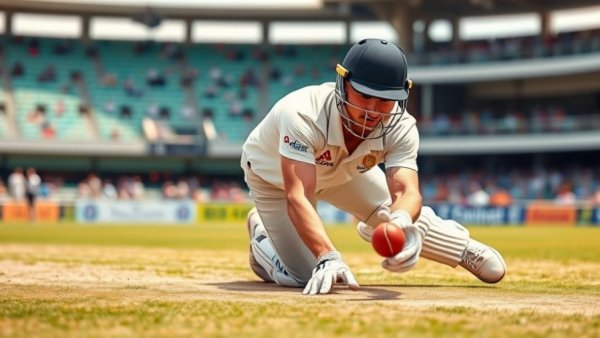 SA20 cricket league player fielding on grass field.