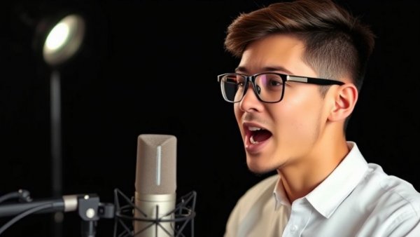 Young man discussing productivity in a podcast setting.