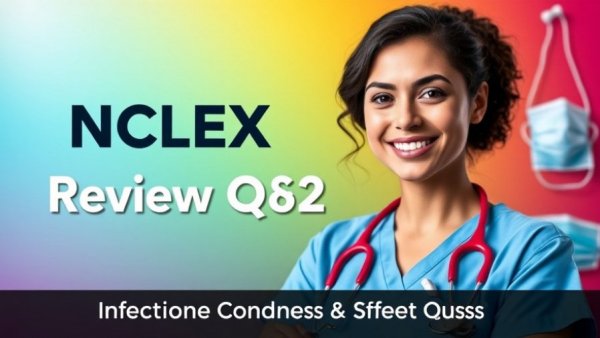 Infection Control NCLEX Preparation graphic with nurse and text.