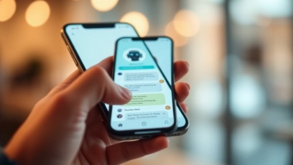 Smartphone with AI chatbot interface; AI funding impact on digital economy.