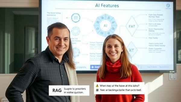 Presenters on RAG and AI with Docling, digital whiteboard backdrop.