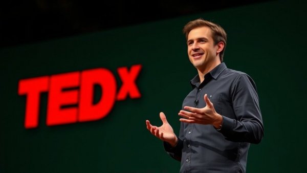 How AI Is Unearthing Hidden Scientific Knowledge: Confident speaker discussing AI advances on TED stage.