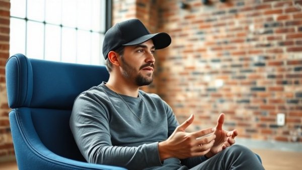 Casual discussion on AI in Video Creation for Kids, man in modern chair.