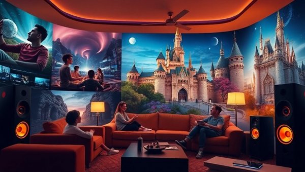 THX sound in streaming services with immersive audio and home theater setup.