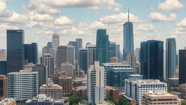 Urban skyline in Nigeria symbolizing trade deal and green finance development.