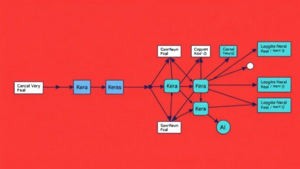 KerasHub for African filmmakers: colorful Keras neural network diagram.