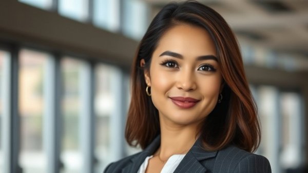 Swissport CFO appointment, woman smiles confidently in office.