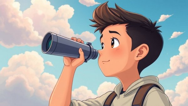 Illustration of a young person with binoculars depicting K-12 education trends 2026