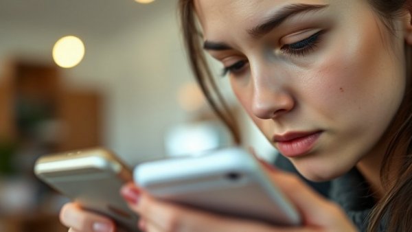 Young woman focusing on creating an app, close-up view.