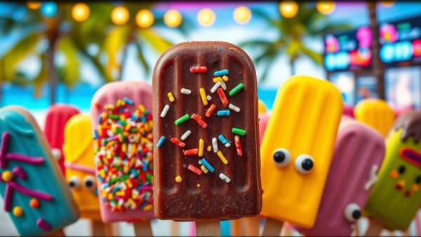 AI-powered creativity in colorful ice cream and cinematic transformations.