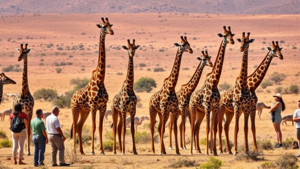 Giraffes at Sanbona Wildlife Reserve Conservation observed by visitors.