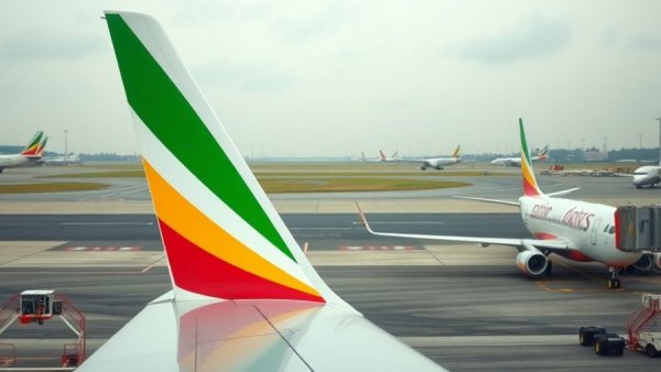 Ethiopian airplane at Bishoftu International Airport