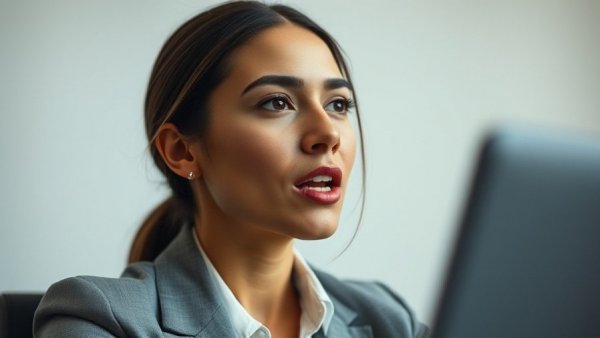 Professional woman discussing insider threats cost in virtual interview.